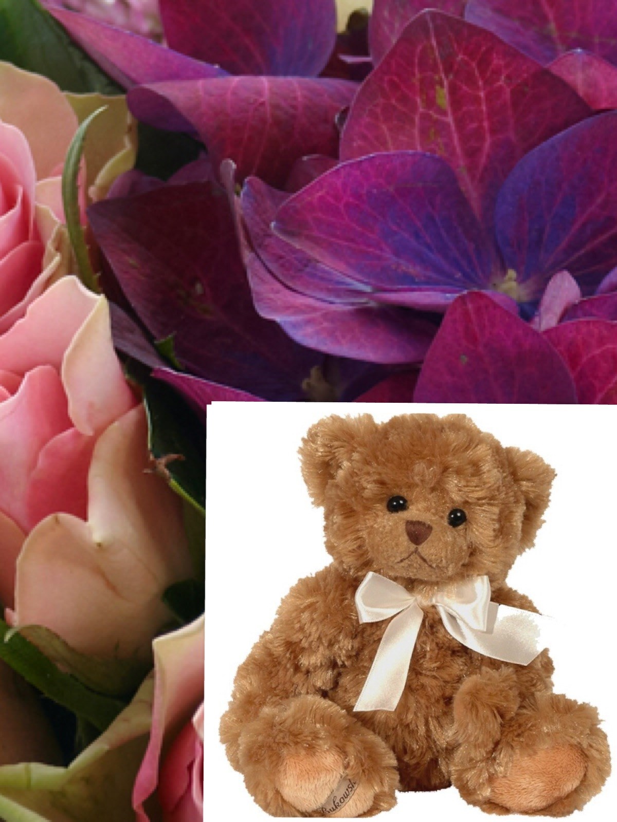 Bouquet and Teddy Bear